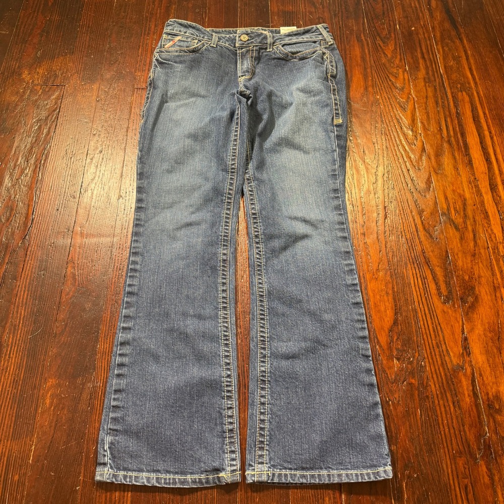 Ariat FR Work Jeans Womens 30x32 Blue Bootcut Mid Rise Flame Resistant Faded
